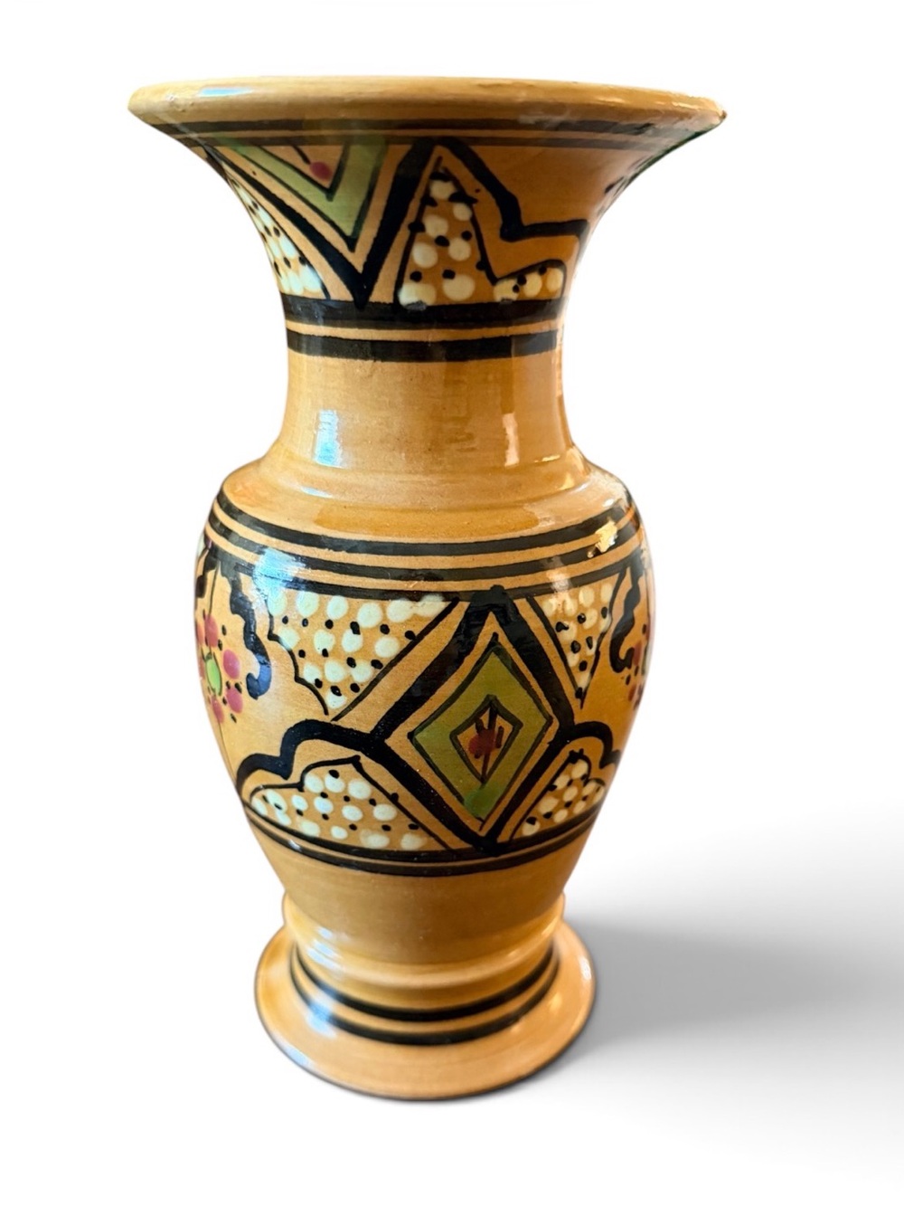Vintage hand painted Moroccan vase